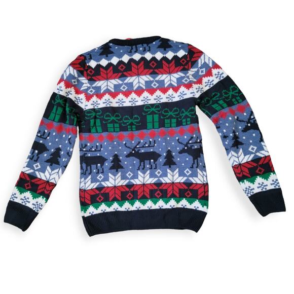 Pull&Bear Winter Holiday Crew Neck Knit Acrylic Blend Sweater Men Sz S - Picture 2 of 7